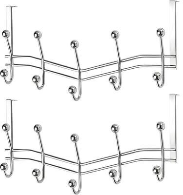 ​YBM Home Silver Chrome Over the Door Hanger Hooks