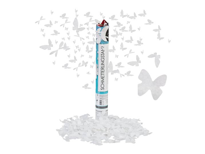 Party Popper 40cm Schmetterling Weiss