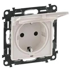 Legrand 753217 Schuko Steckdose Klappdeckel. mit erhöht Berührungsschutz Valena Life mandelweiß