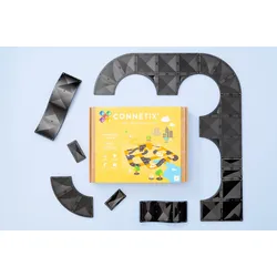 CONNETIX Roads Rampen & Kreuzungen Magnetisches Straßenset 16-teilig transparent Kunststoff - Kompatibel mit Magna-Tiles, ab 3 Jahren