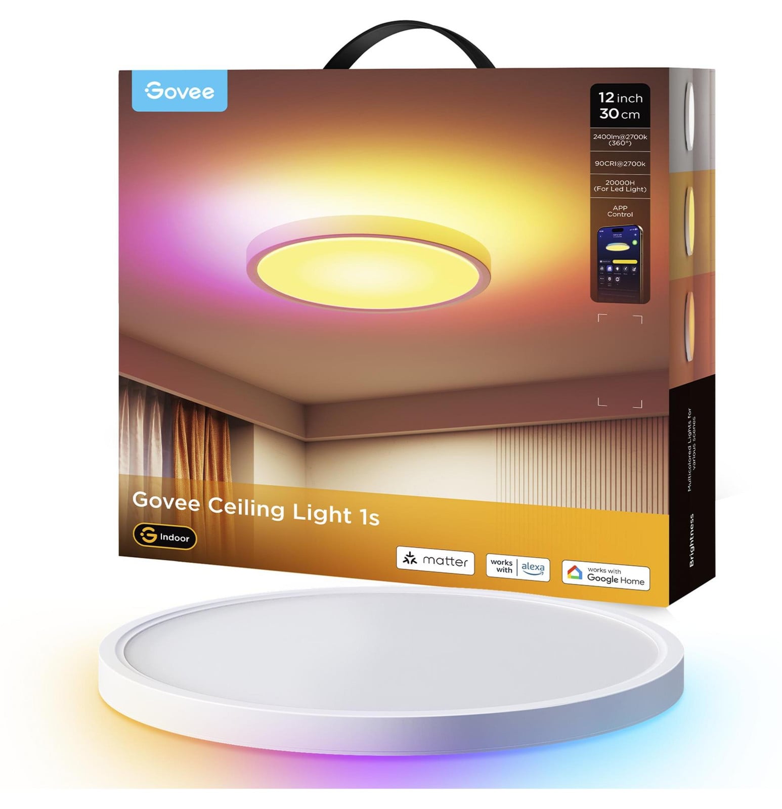 Govee LED Plafondlamp met 2400 lm, RGBWW + RGBIC