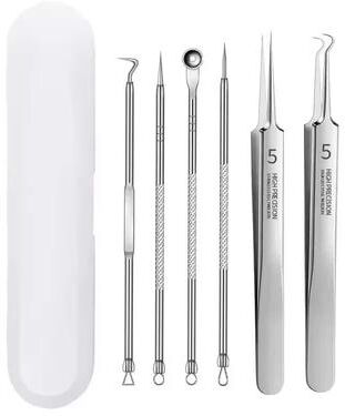 Useful Little Things Stainless Steel Precision Blemish Extraction And Deep Pore Cleansing Set 6pcs b