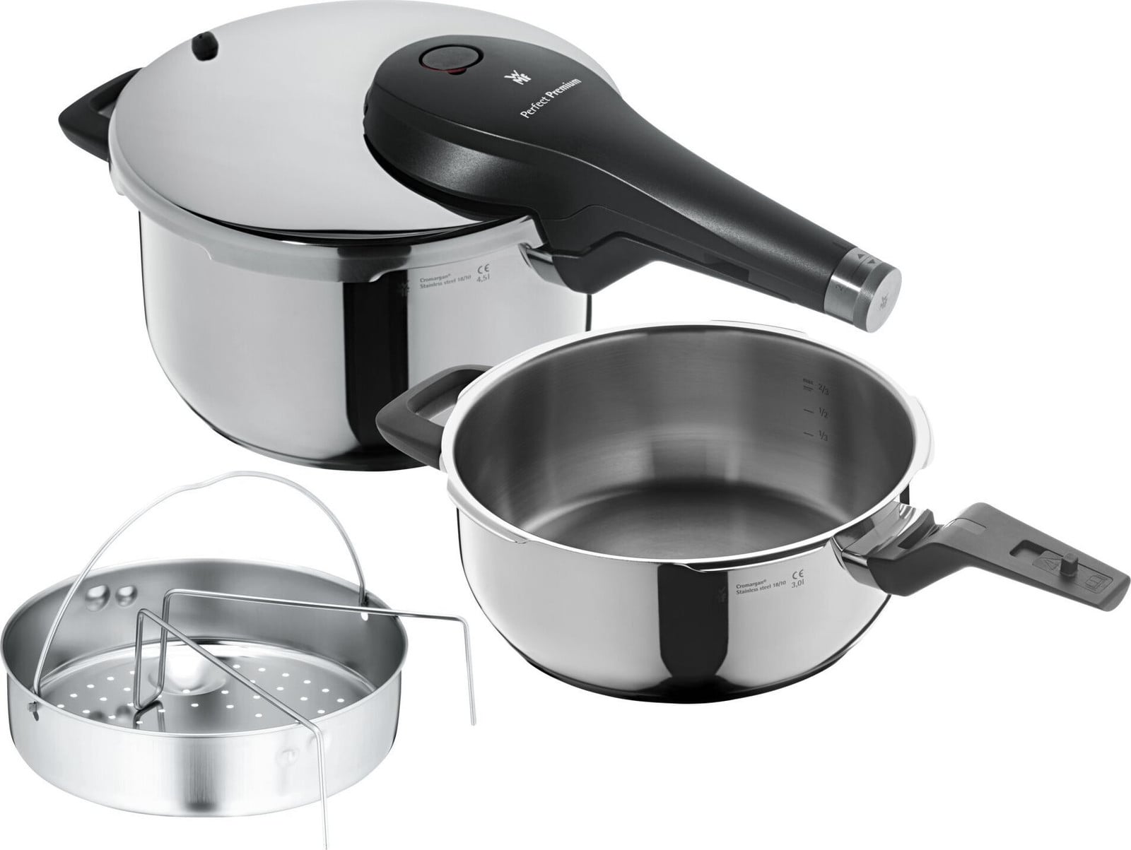 WMF Perfect Premium snelkookpan-set met stoomfunctie, 122138