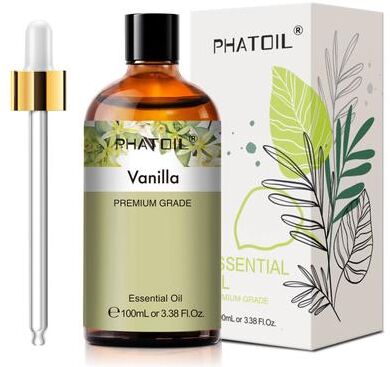 Inspired Finds PHATOIL 100ml Essential Oil Eucalyptus, Lavender, Vanilla, Jasmine, Lemon & Bergamot For Aromatherapy & Candle Mak vanilla