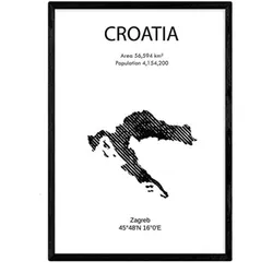 POSTER Länder & Kontinente Kroatien A3 Rahmenlos