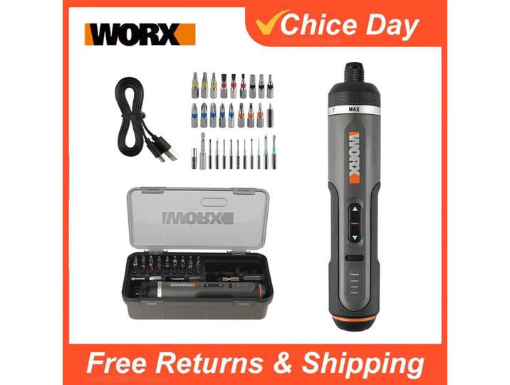Worx 30 bits ensembles d'outils électriques WX242 jeu de tournevis électriques perceuse sans fil intelligente tournevis USB ensemble Rechargeable réparation à domicile