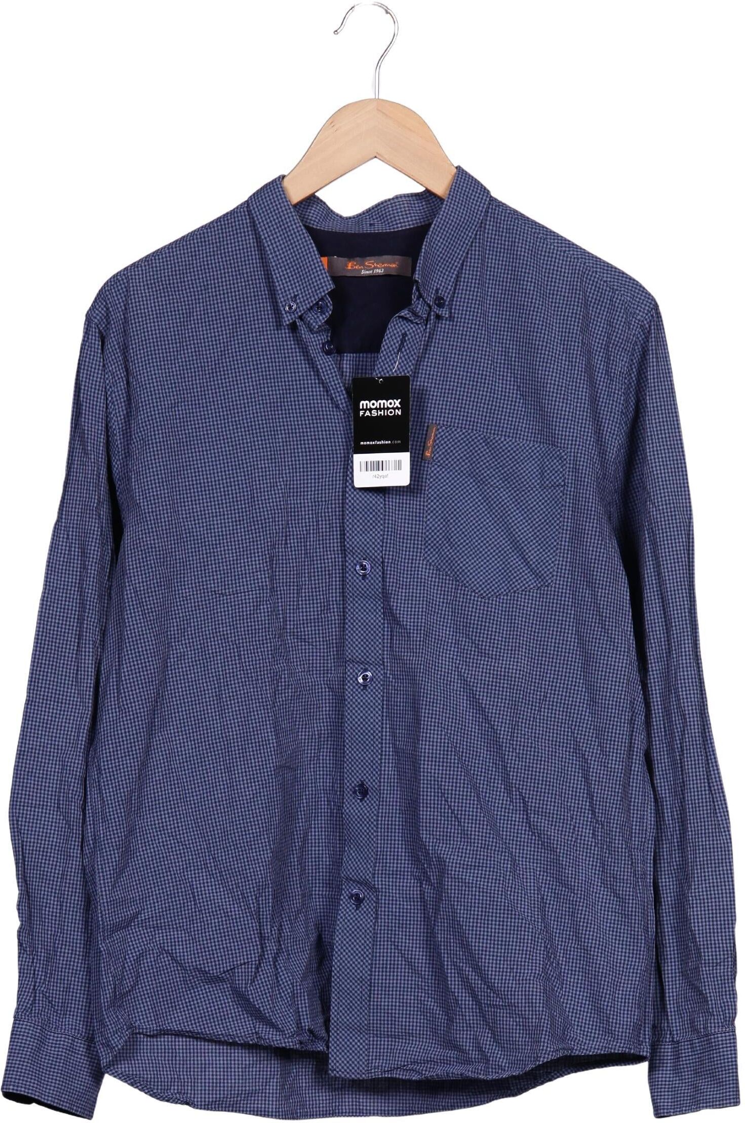 Ben Sherman Herren Hemd, Marineblau, Gr. L, Baumwolle - Second Hand