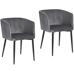 HTI-Living, Stühle, Stuhl Destin Velvet Grau
