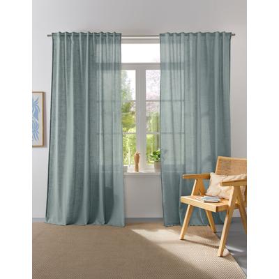 Vorhang OTTO HOME "Linsdorf, 1 Stück, halbtransparent, Leinenstruktur" Gr. 2, grün (grün, mint), B:140cm H:225cm, Polyester, Gardinen, Leinenstruktur, halbtransparent