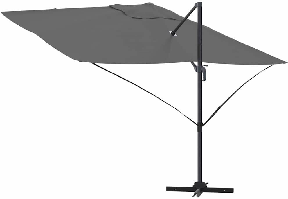 Brayden Studio Cantilever Parasol with Pulley Lift Anthracite 260cm H x 251cm W x 251cm D
