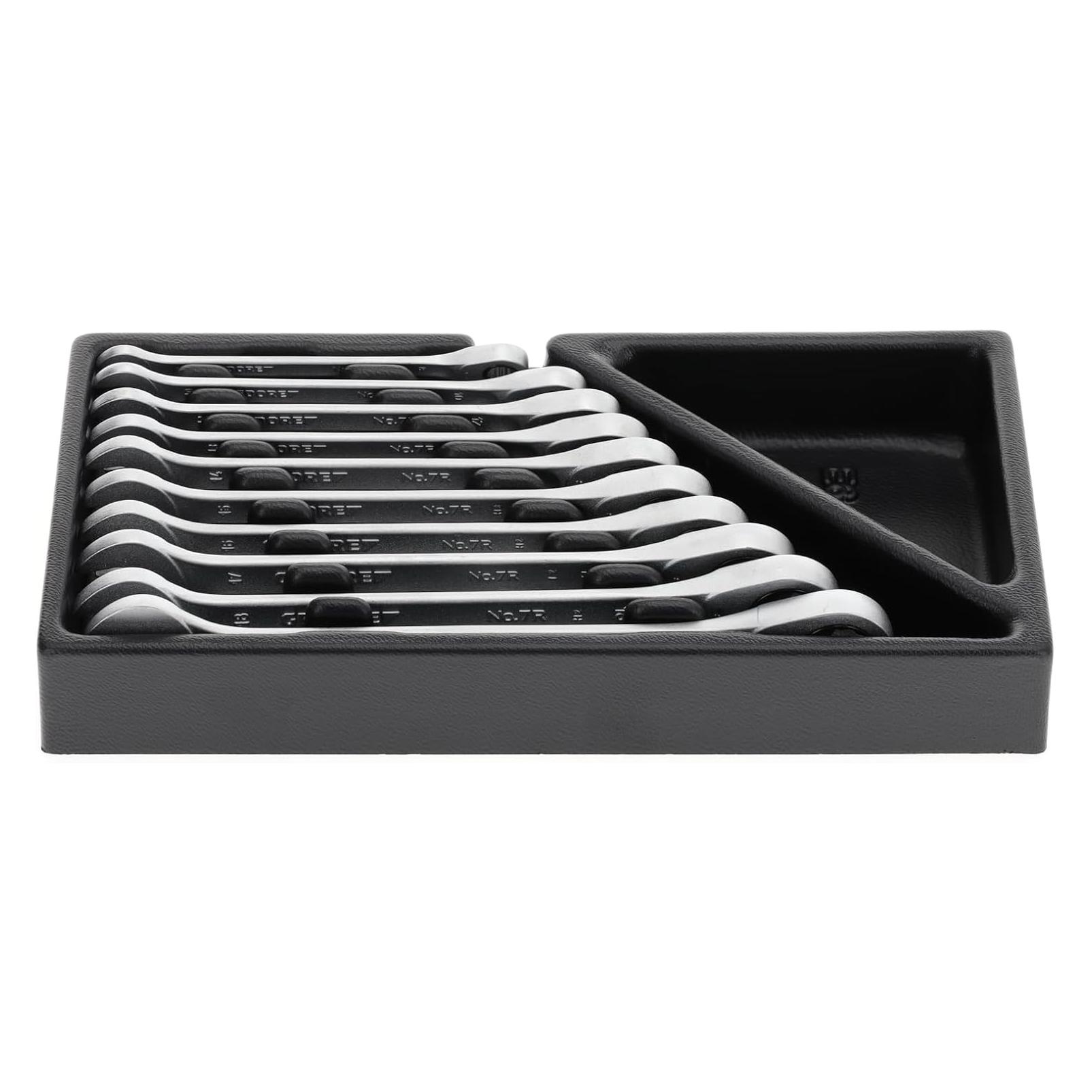 Gedore 1500 ES-7 R Satz Maulschlüssel mit Ringratsche in 1/3 ES-Modul (10 mm, 12 mm, 13 mm, 14 mm, 15 mm, 16 mm, 17 mm, 18 mm, 19 mm, 7 mm, 8 mm) (2305429)