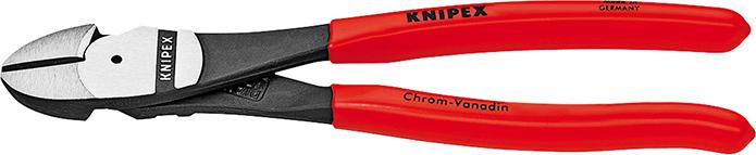 KNIPEX Kraft-Seitenschneider aus Chrom-Vanadium-Hochleistungsstahl, Kopf poliert, Griffe mit Kunststoff überzogen