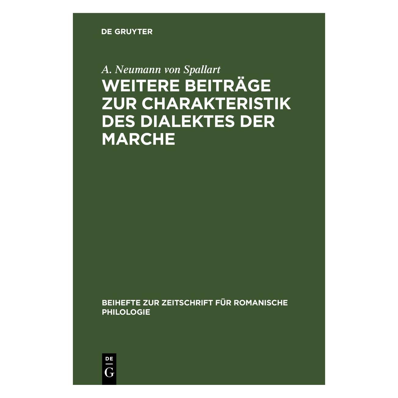 De Gruyter Neumann von Spallart:Weitere Beiträge z (Deutsch, Hardcover, A. Neumann von Spallart) (67777878)
