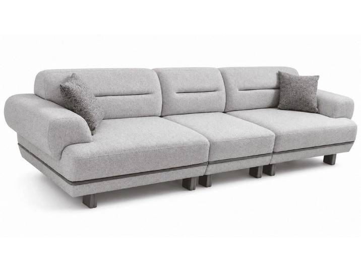 JVmoebel Sofa Hellgraues 3-Sitzer-Sofa aus Stoff Modernes modulares Sofa Designer, 1 Teile, Made in Europa