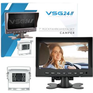 VSG24 Rückfahrkamera Camper 24102, weiß, 600 TVL Kamera 120°, Nachtsicht, Monitor