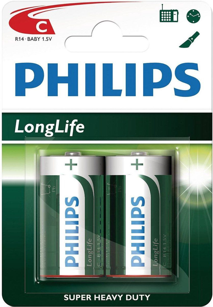Philips R14 Engelse staafbatterij 12 stuks