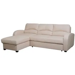 Ecksofa Milo Leder Grau Taupe
