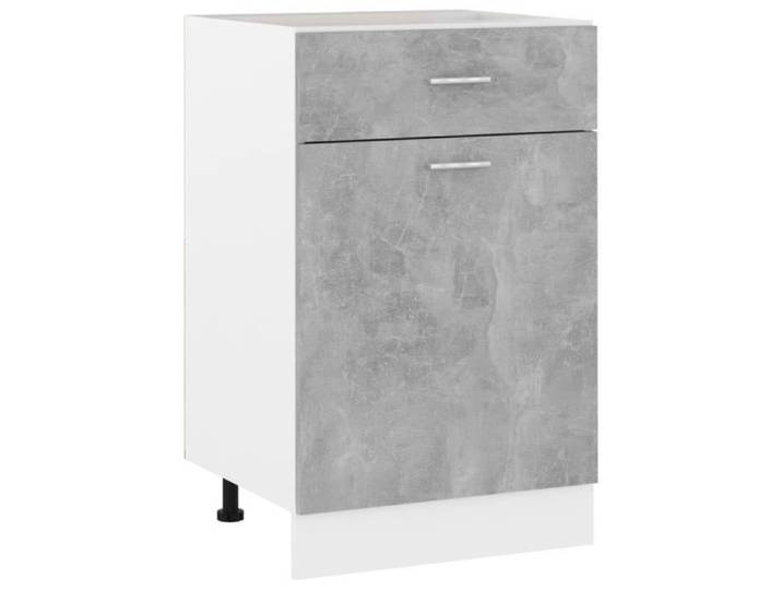 Armoire de plancher à tiroir Gris béton 50x46x81 5 cm Aggloméré 801224