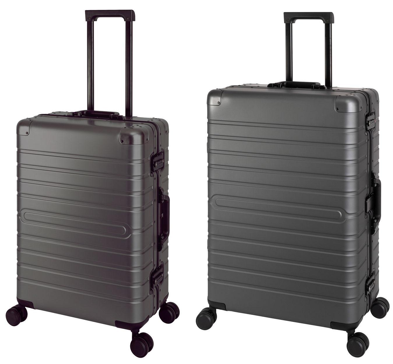 Travelhouse Oslo - 2er Reisekoffer Set M+L - Aluminium Hartschale Grau