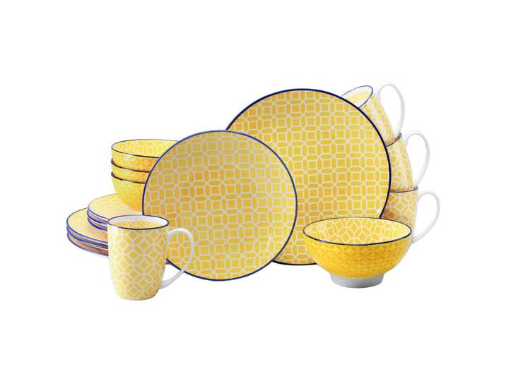 Creatable Kombiservice Mediterran Curry, Weiß, Currygelb, Keramik, 16-teilig, Mosaik, 300 ml,400 ml, stapelbar, Essen & Trinken, Geschirr, Geschirr-Sets, Kombiservice