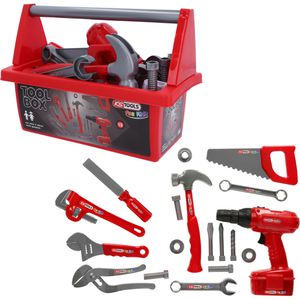 KS-Tools Kinderwerkzeug 100073, Werkzeugbox, mit Funktion, 19-teilig