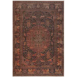 TEPPICH Waschbar HURST, orientalisch mit Medaillon, aus Polyester, Rot, 115 x 170 cm
