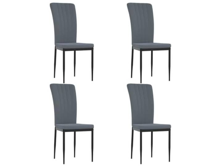 fsahslih Esszimmerstühle 4er Set Dunkelgrau Samt Polsterstühle Bequeme Polsterung mit stabiler Eisenkonstruktion für stilvolle Akzente in Essbereich, Küche und modernem Wohnzimmer.