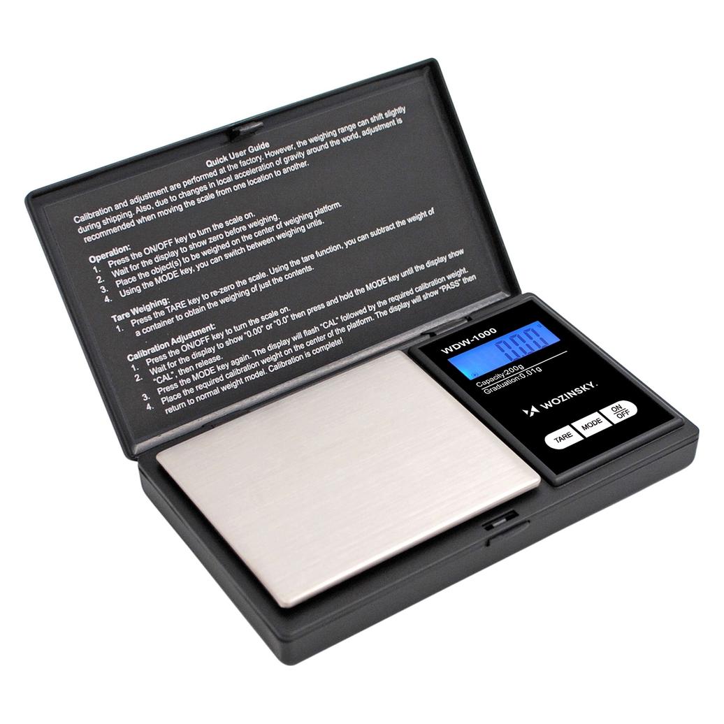 Wozinsky WDW-1000 Schmuckwaage 200 g, 0,01 g Präzision, beleuchtet - Schwarz (1409315874)