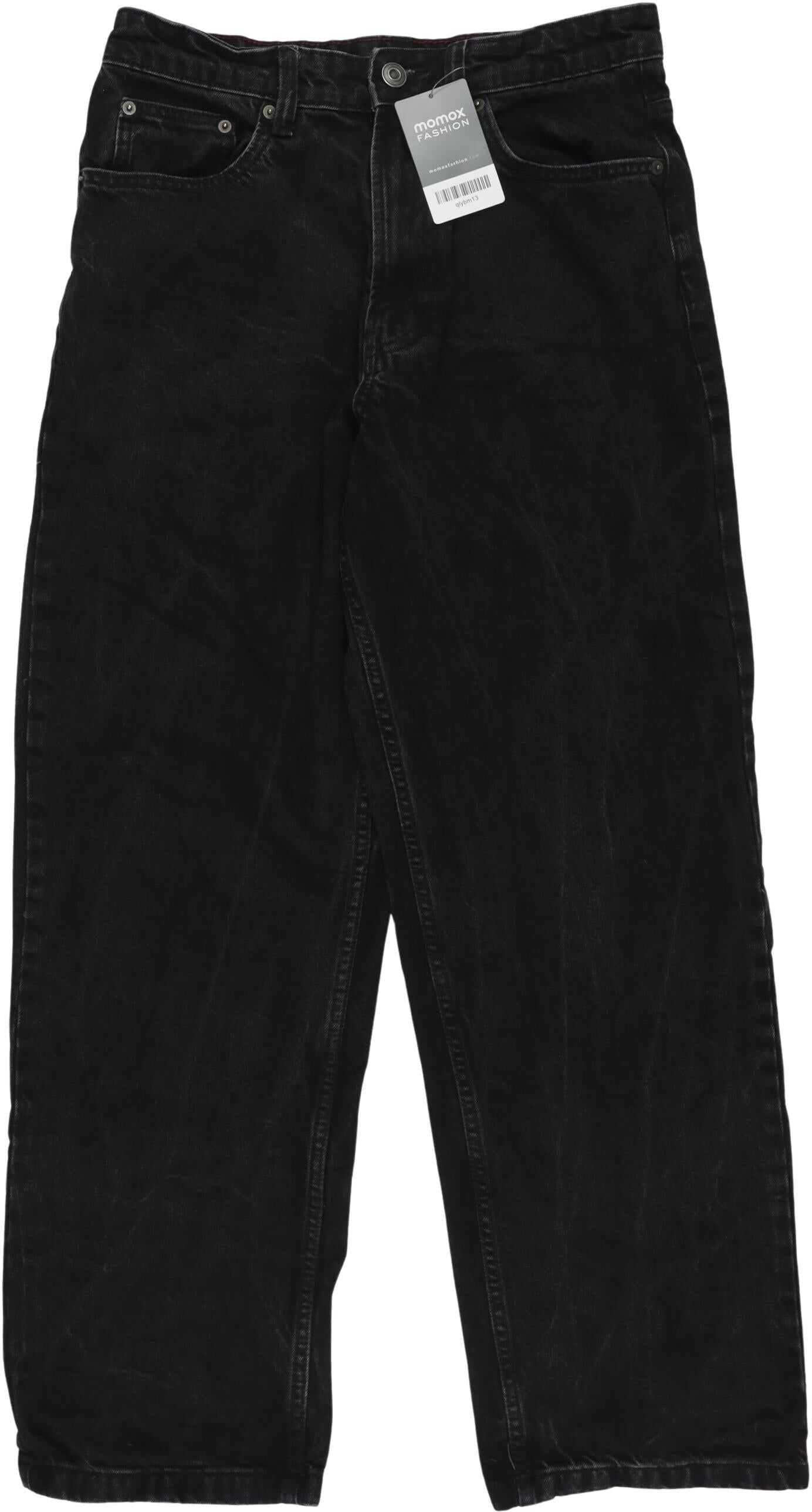 bershka Herren Jeans, Schwarz, Gr. W28, Baumwolle - Second Hand