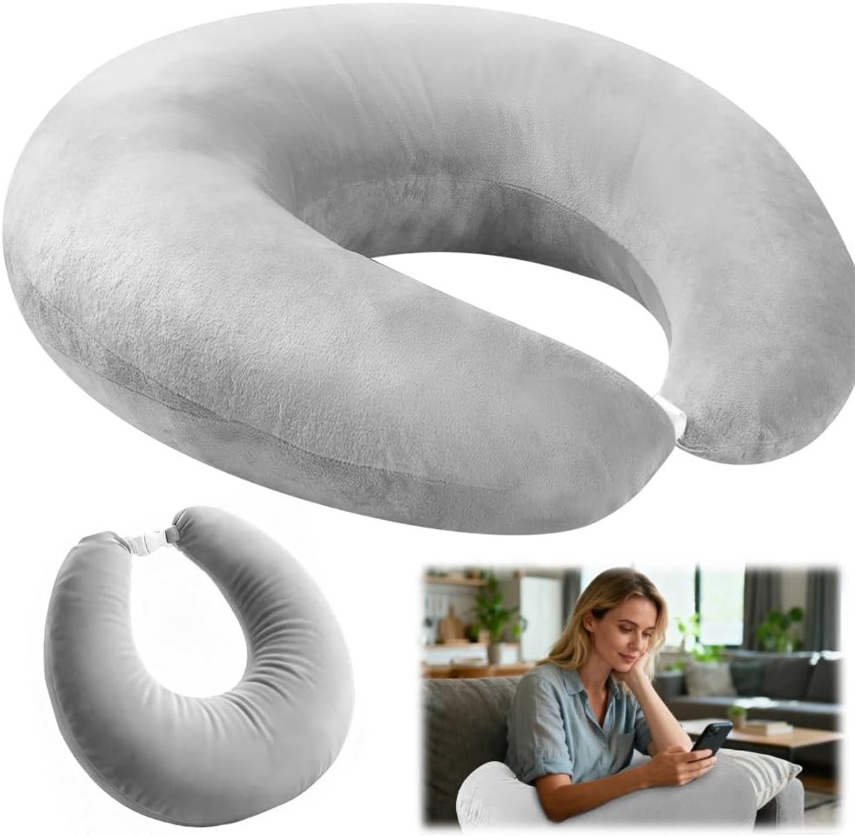 Ergonomisch Crealis Kussen Grijs - Ondersteunende Lichtgewicht Armsteun voor Gaming en Lezen