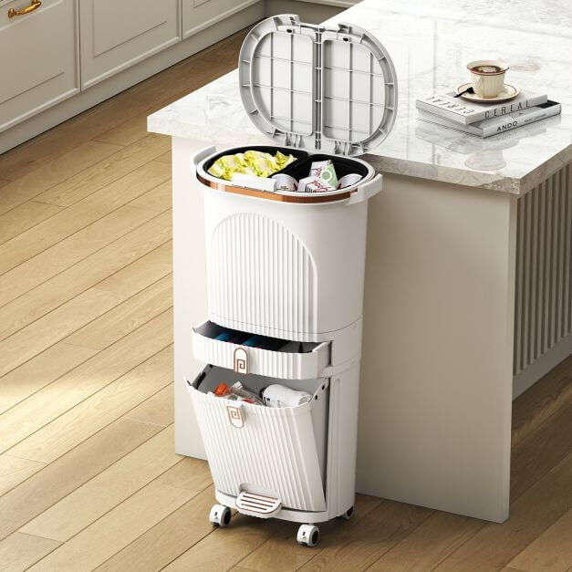 casart Step On Waste Bin - 13.25 L White