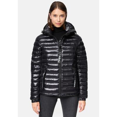 Winterjacke TRUEPRODIGY "Adan F Reflektierende Zipper mit Kapuze", Damen, Gr. XS, schwarz, Obermaterial: 100% Polyester PES., slim fit, Jacken Winterjacke