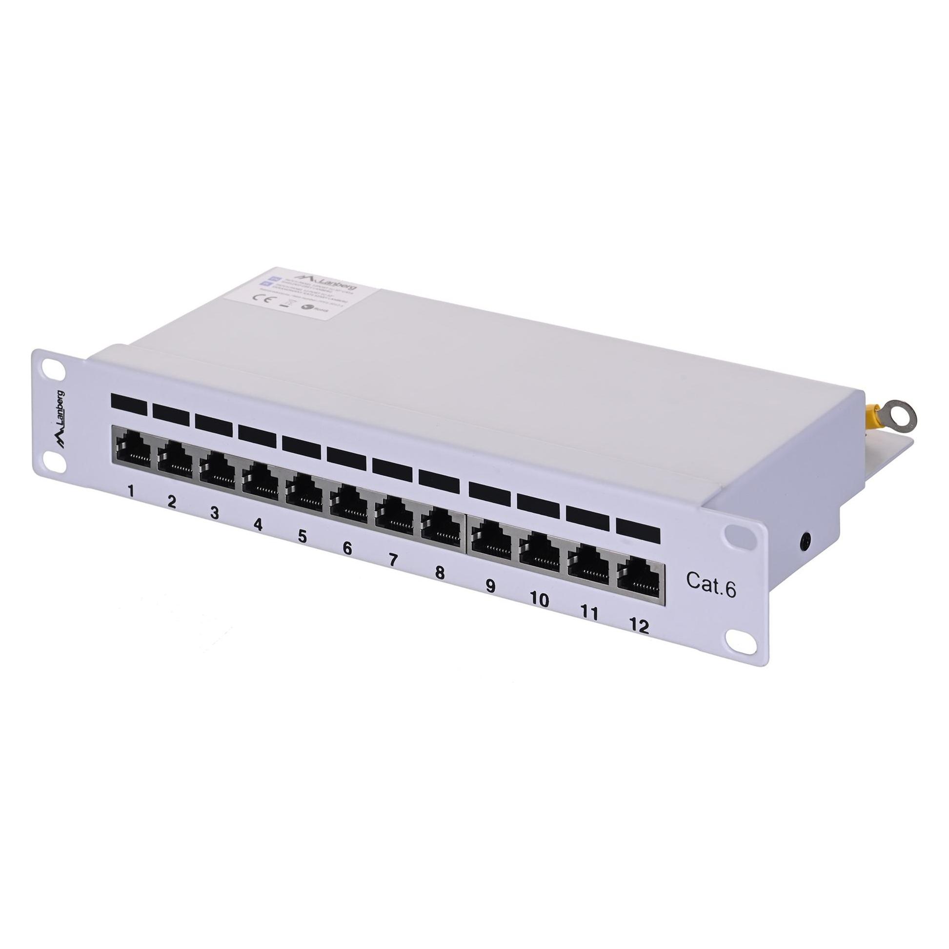 Lanberg Patch Panel 25,40cm (10"), 12 port 1U, cat.6, grey (PPF6-9012-S)