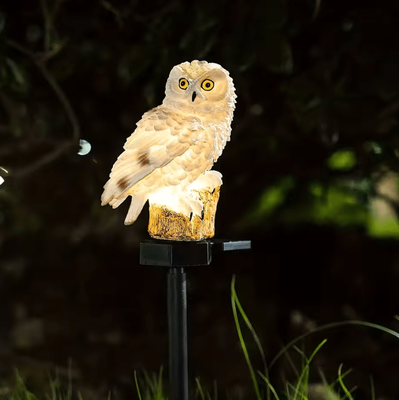 Inspire Curations Solar Peacock Garden Light Decorative Outdoor LED Garden Art plastic Owl 0 5w