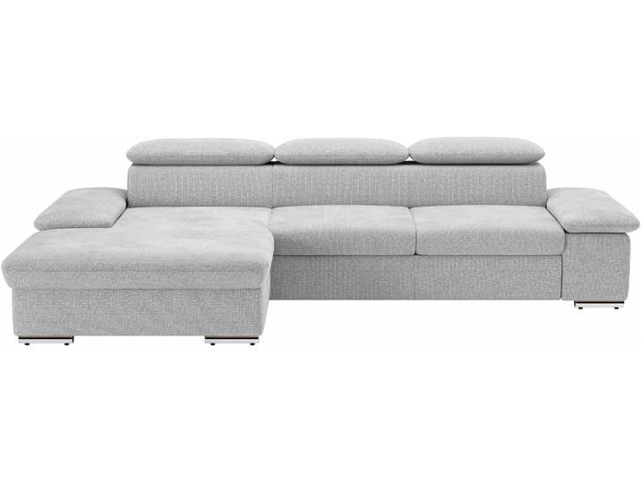 Ecksofa, Polyester, Grau (Steel) 286×174 cm, Mit Bettfunktion & Verstellbare Armlehnen, Sit&More
