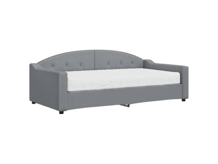 PUGYNBK 2-in-1-Schlafsofa mit Matratze, hellgrau, 90 x 190 cm Lattenrost, Struktur aus Holz und Metall, langlebiger Stoff, für Wohnzimmer oder Schlafzimmer