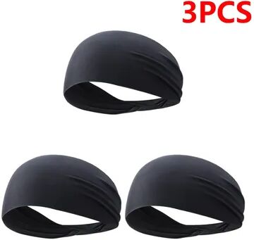 Quick Pick Pro Quick Dry Sports Headband Anti Slip Workout Sweatband For Running Yoga & Gym black 3pcs