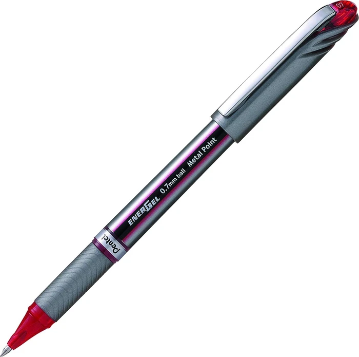 Pentel ENERGEL BL27 Gelschreiber rot/silber 0,35 mm, Schreibfarbe: rot, 1 St.