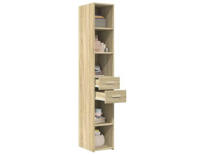 KTHLBRH Sideboard Eiche Sonoma 30 x 42,5 x 185 cm Holz mehrschichtig Klassische Türen, großer Stauraum, einfache Wartung, minimalistisches Design