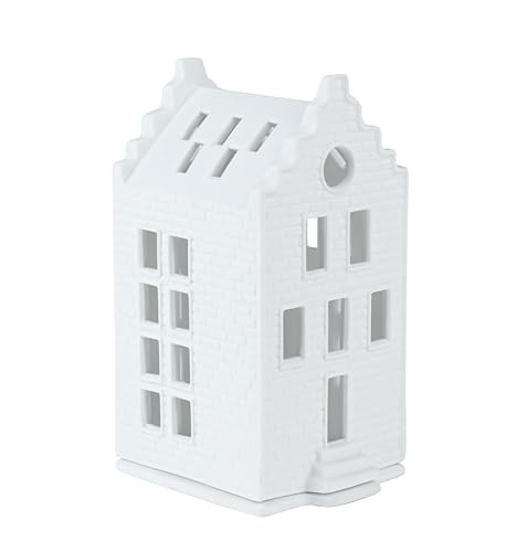 Räder Light House porseleinen kaarsenhouder, wit, B/D/H: 8,0 x 7,5 x 16,0 cm