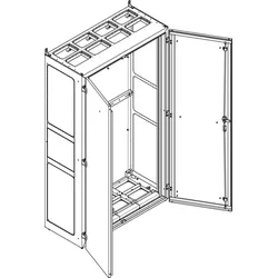 ABN NS412PB Standgehäuse schutzisoliert IP55 BxHxT: 1090x1890x500mm - offen, Br,4