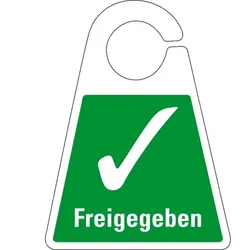 Qualitätsanhänger Freigegeben, beidseitig bedruckt, grün, Kunststoff, 120x165mm I 10 Stk