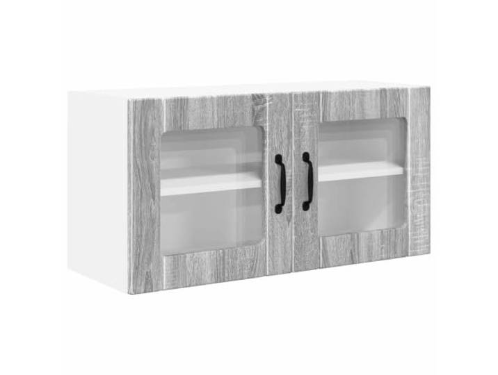 HKTMGDNG Küchen Wandschrank Graues Sonoma 80x31x40 cm Oberschrank Platzsparende Wandmontage für die Küche: Mit 2 Fächern und 2 Türen schafft dieser Holzwerkstoff-Schrank sauberen Stauraum.