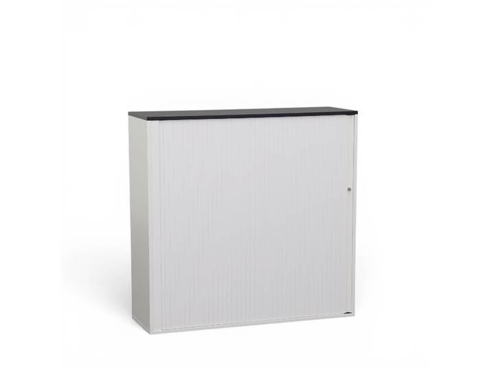 Rollladenschrank Tradingzone GO Swiss 120.0 x 40.0 cm, 3 Ordner hoch, Weiss/Schwarz, Neu - Optimale Raumnutzung