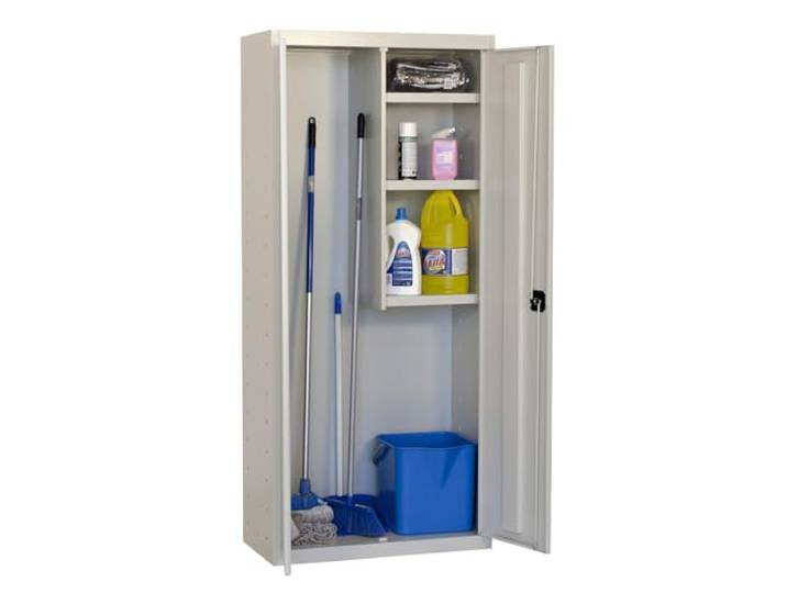 Simon Rack Garagenschrank Metall 1800x600x400 mm - Simonlocker 2 Türen, 3 Fachböden, Enthält 2 Schlüssel, Korrosionsschutzlackierung, Grau