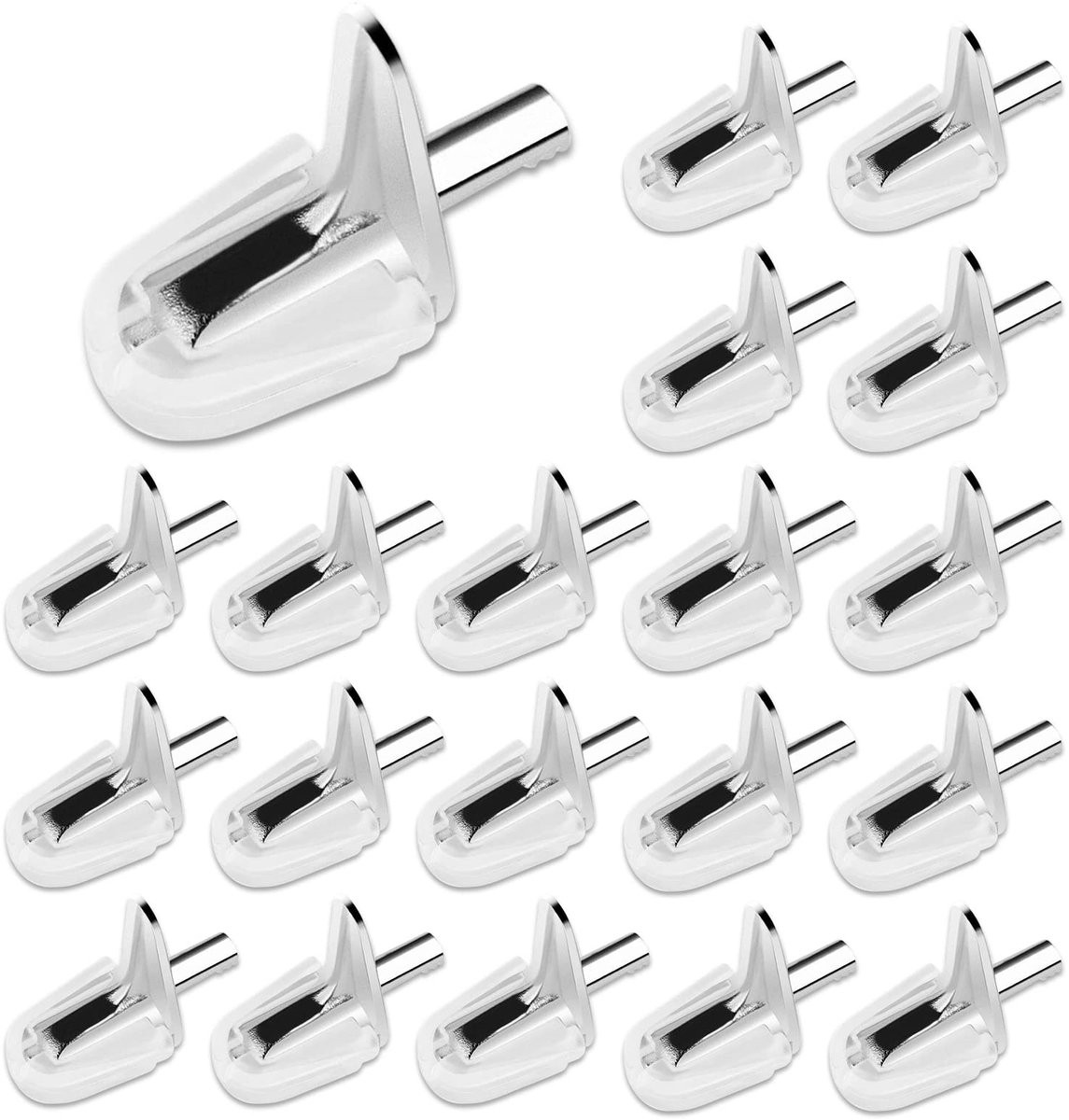 Dailygoods Plankdragers 20 stuks - Witte planksteunen voor glazen planken van 3 mm dikte