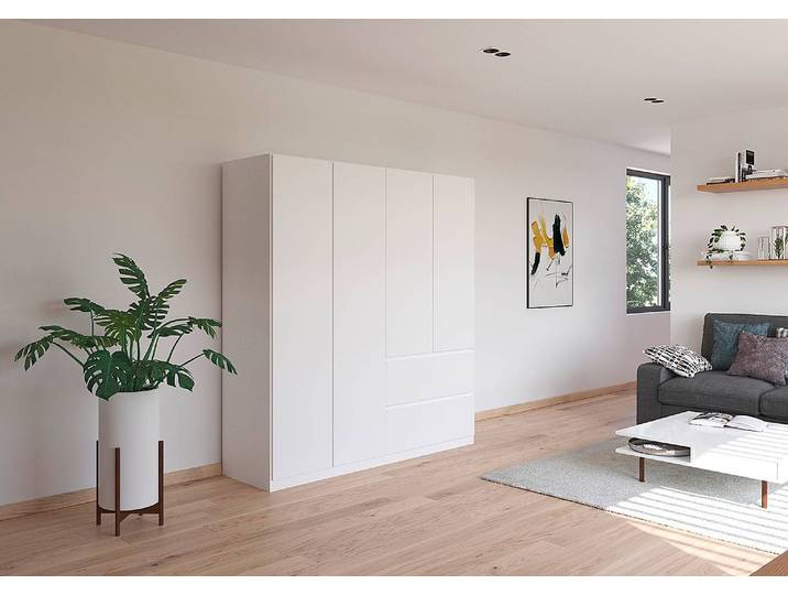 Drehtürenschrank Costa 181cm Weiß/Alpinweiß Basic