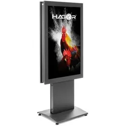 Hagor vis-it® HP Floorbase 48" Indoorstele Portrait inkl. Schutzglasscheibe