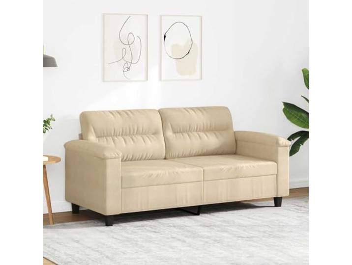 YUTAASU 2-Sitzer-Sofa Creme 140 cm Mikrofaser Metallgestell, Dick Polsterung, Fleckenunempfindlich, Modernes Design, 110 kg Belastbar