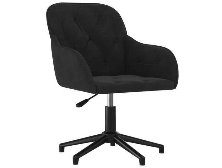 Chaise pivotante de bureau-Fauteuil Coiffeuse - Noir Velours ZLH 555170822